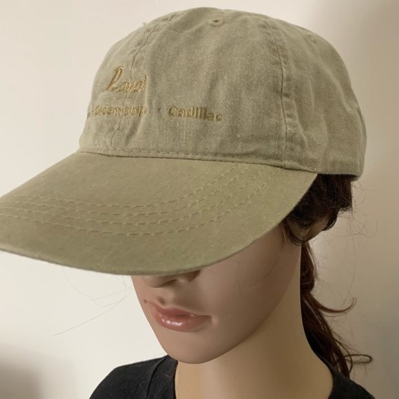 Vintage 90s Monochrome Khaki Royal Car Dealership Strapback Dad Hat Chev… - Picture 3 of 11
